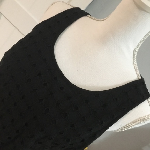 Elle Black pull- on, eyelet Overlay top - Picture 2 of 6